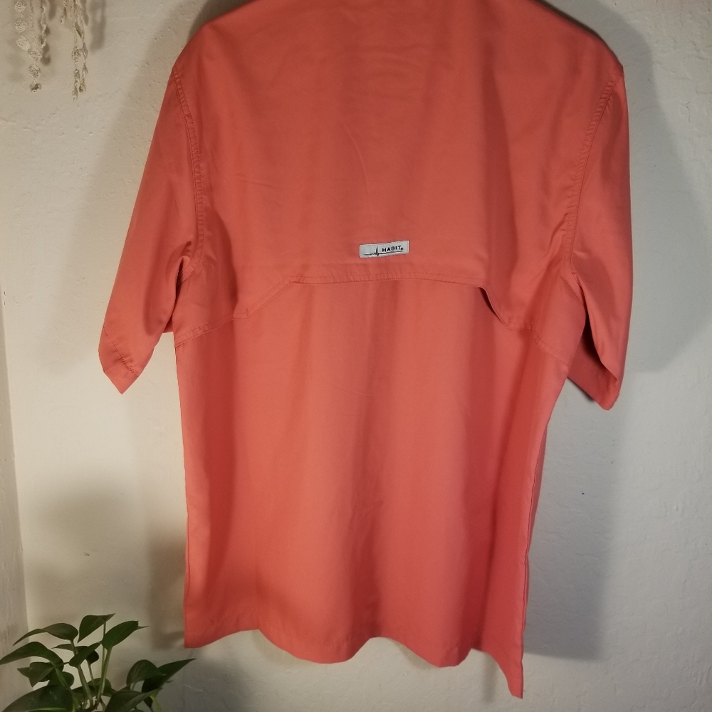 Habit Fishing Shirt Medium Spiced Coral View 2